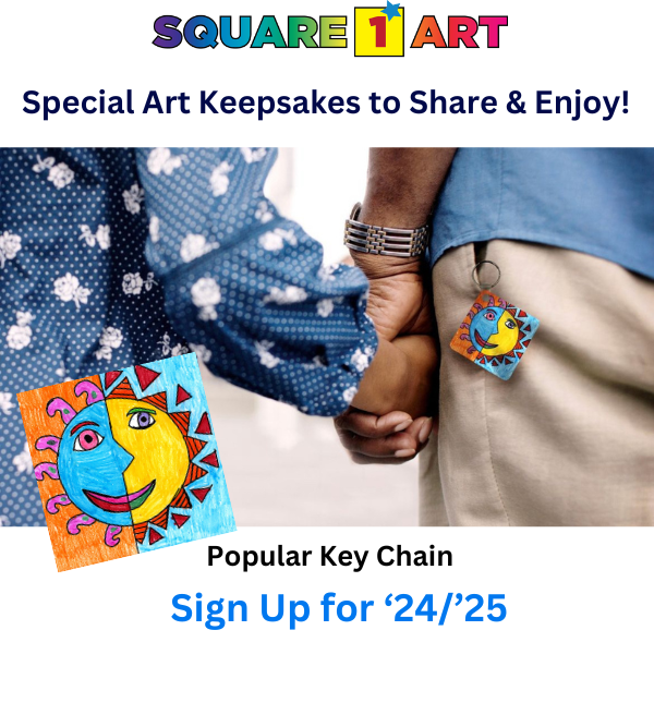 Dad's Day just got extra special with keepsake key chain featuring his child's art! Book your #schoolfundraiser for  '24/'25 now! square1art.com/enroll-now/  #schoolfundraiser #customdadsdaygifts #bestdadsdaygifts #pta #pto #ptofundraiser #ptafundraiser #dadsrock #welovedads