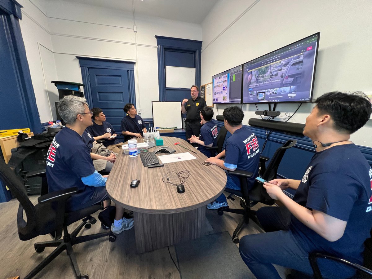 MontclairEMS's tweet photo. Yesterday, we had the honor of hosting members from the Korea Fire Service at the Montclair Ambulance Unit! Together, we explored the ins and outs of EMS, celebrating our shared mission of aiding those in need. 🚑💫 
.
.
.
.
#GlobalEMS #HelpingPeople #MontclairEMS https://t.co/Oh7gOrBPCs