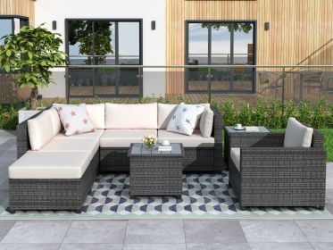 Check out the stylish and comfortable U_Style 8 Piece Rattan Sectional from sunlitbackyardoasis.com! Perfect for creating a cozy outdoor retreat. #outdoorfurniture #patiolife 🌞🌿