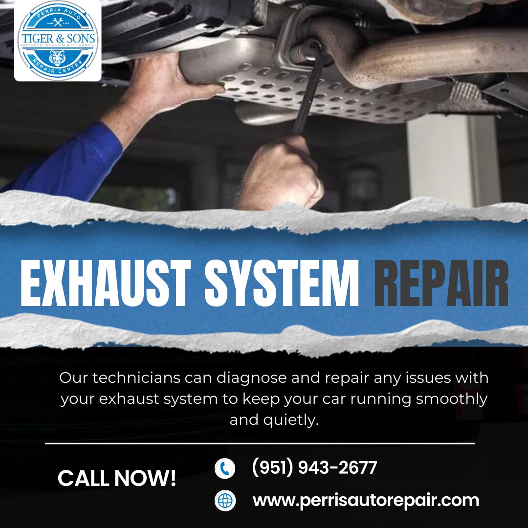 Ensure your car runs efficiently and quietly with our expert exhaust system repair services. Trust our skilled technicians to keep your vehicle in top shape. 
#PerrisAutoRepairCenter #ExhaustRepair #AutoCare #VehicleMaintenance #SmoothDrive