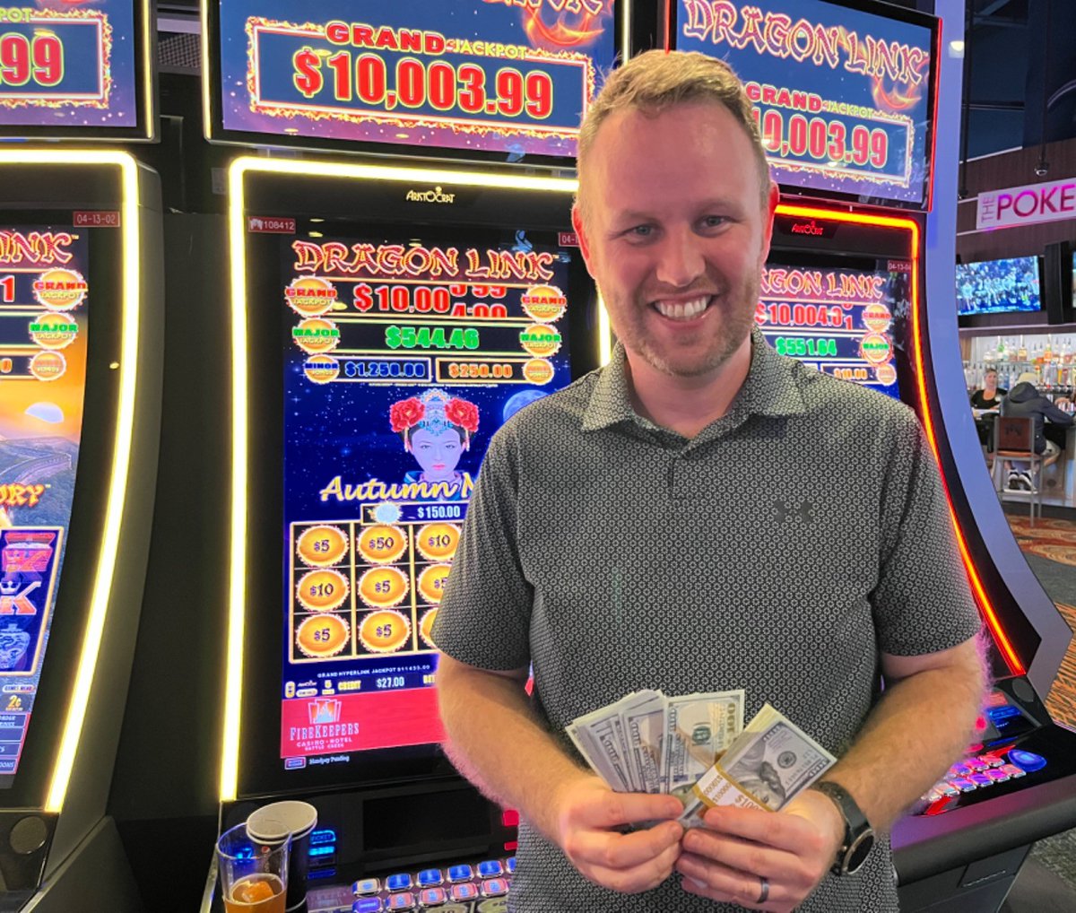 Huge congratulations to Edward, our newest #MoneyKeeper, for his amazing $11,583 jackpot win! 🌟 Let's celebrate his incredible luck and get inspired to #GetYourVegasOn at FireKeepers! 🎰🙌 Share the excitement and tag your friends to spread the word!