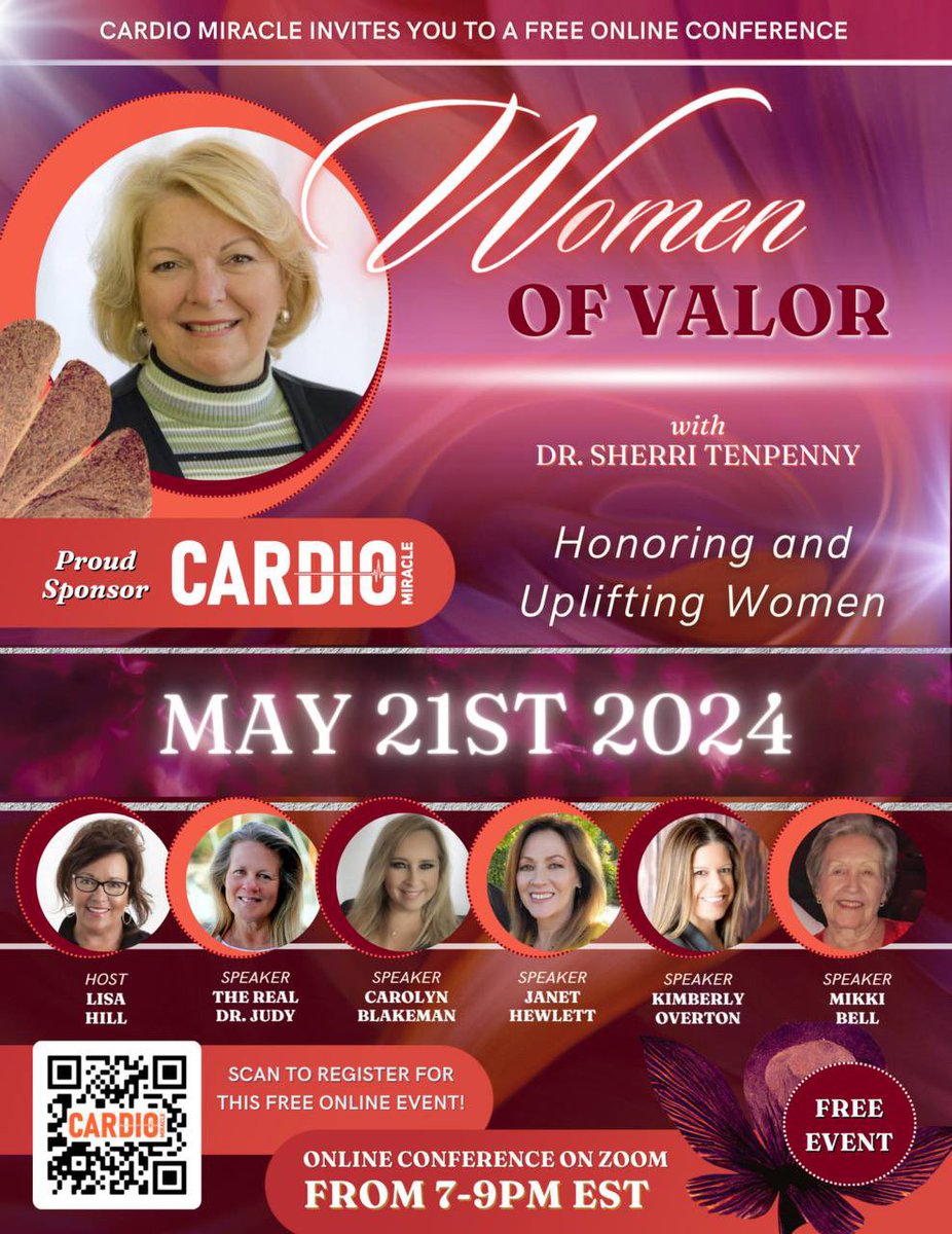 Please join us tonight from 7 - 9 pm edt for the #WomenOfValor panel. There is no charge to participate however, preregistration is required! See flyer for the complete list of honorees including ‘yours truly’ 💕👩‍⚕️🙏 bit.ly/womenvalor