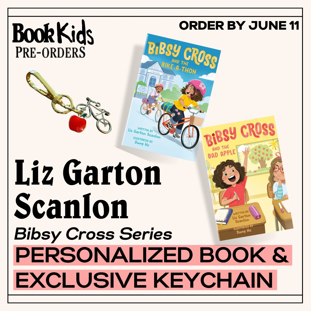 Bibsy Cross is a regular-pegular ol' 3rd grader whose teacher, Mrs. Stumper, thinks Bibsy is bit much! Pre-Order the first two entries in the BIBSY CROSS series for personalized copies and an exclusive apple zipper pull and bike charm! bookpeople.com/pre-order/camp… @LGartonScanlon