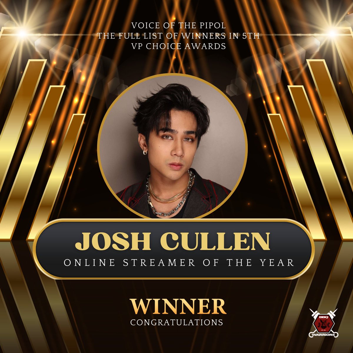 Congratulations Josh for winning the 5th VP Choice Awards: Online Streamer of the Year. Thank you BBQ's & A'TIN who voted with us, we see who you areeee! 🥰 You can see the full set of winners here posted today: villagepipol.com/voice-of-the-p… #JOSHCULLEN @JoshCullen_s