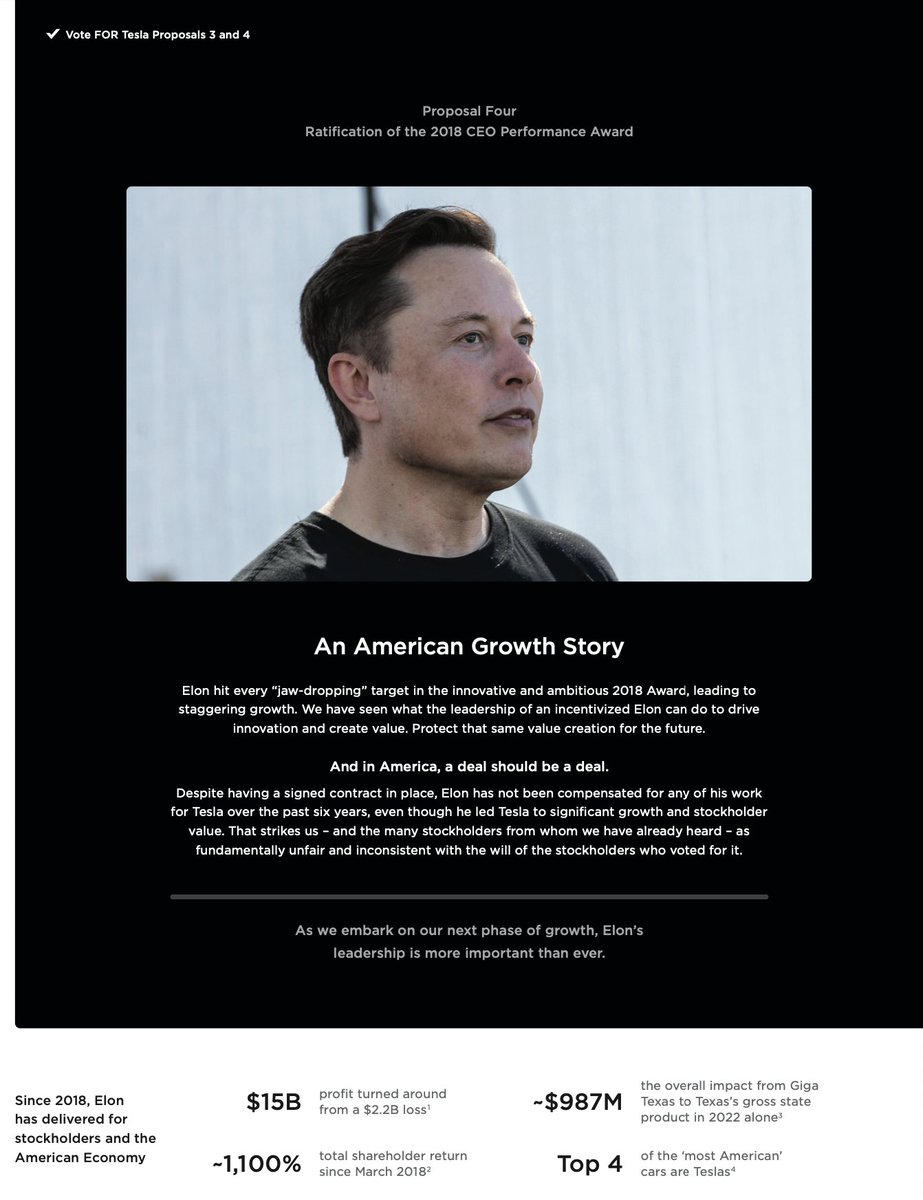 NEWS: Tesla has just released a new letter to shareholders titled 'An American Growth Story.' Here's what the letter says: 'Elon hit every “jaw-dropping” target in the innovative and ambitious 2018 Award, leading to staggering growth. We have seen what the leadership of an