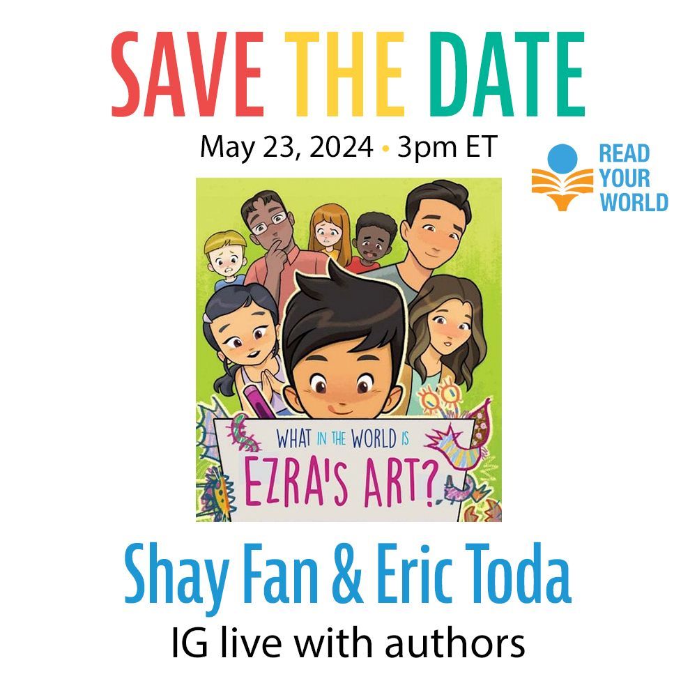 Don't miss our IG live with authors Shay Fan & Eric Toda, Thurs., 5/23/24, 3pm ET! Their new book, What in the World Is Ezra's Art?, is about following your passion, no matter what anyone else says: buff.ly/3DmQQW5 #ReadYourWorld #kidlit @thirdstatebooks