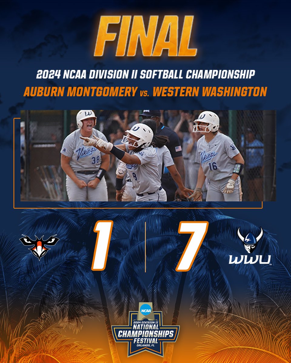 Western Washington keeps dancin’! 💃

@WWU_Softball upset top-seeded Auburn Montgomery, 7-1 to advance to the #D2SB Semifinals!🥳

#D2Festival