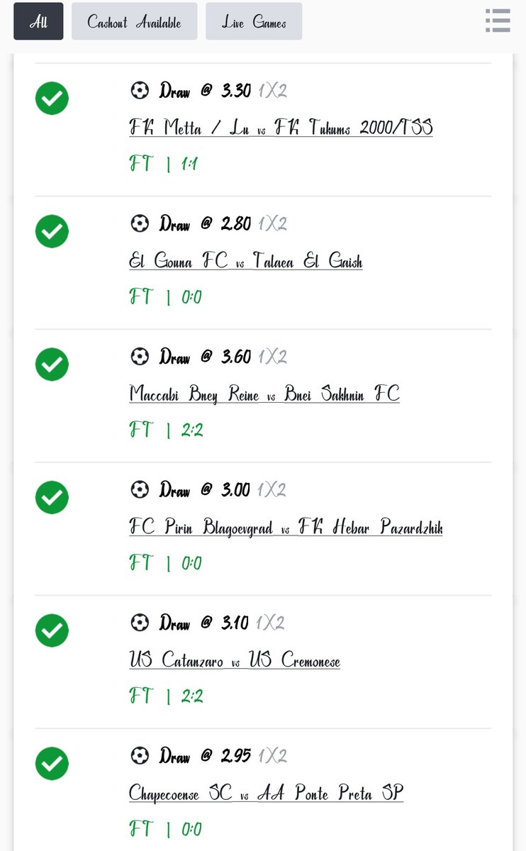 6/10 💚💚💚💚💚💚💥💥💥boom boom🥳🍻🥳🥳🍻 from our special 10/10 with 2 cuts ❌❌so far. 2 more and we bag 8/10 let it bless 🙏🙏🙏 Post your win slip if you Flex by 4 also 😊🤗