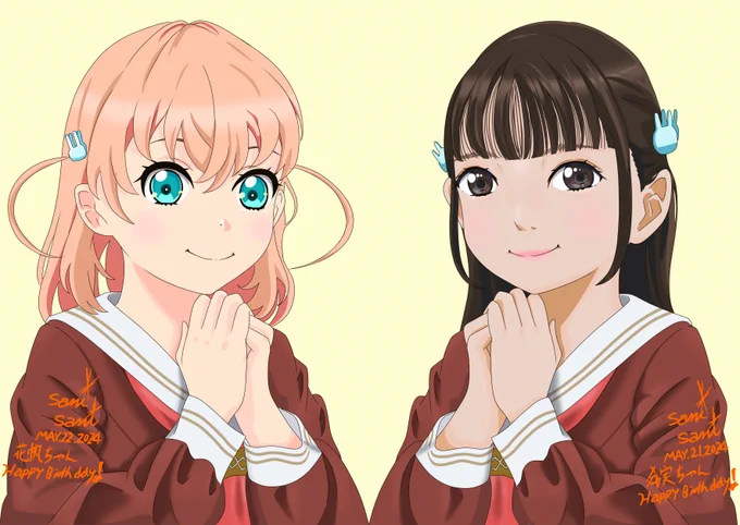 花帆ちゃん希実ちゃんHappyBirthdayこれで完成です#日野下花帆生誕祭2024#楡井希実生誕祭2024 