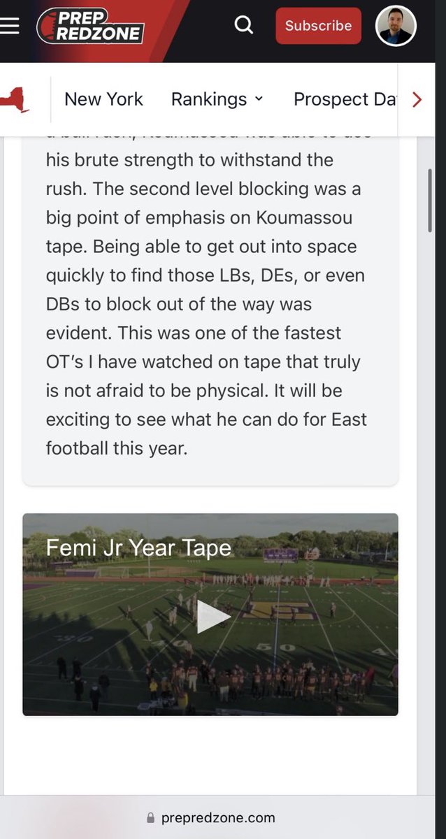 Thanks again <a href="/didomenicomatt5/">Matt Di Domenico</a> for the amazing article, I'm pumped to get on the field this Season and show everyone what I got to offer It's Femi koumassou big freak remember the name #seniorseason <a href="/BruceJ_55/">Coach Bruce J</a> <a href="/coachflagsEAST/">Steve Flagler</a> <a href="/J_flags45/">James Flagler</a> 
<a href="/coachvannEAST/">James Vann</a> <a href="/GregCTC585/">Greg Hopkins</a>
<a href="/EastFootball585/">East High Football</a>
