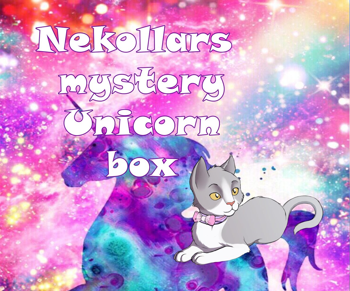 Nekollars Mystery Unicorn Box - Unicorns themed suprise package with Collar tuppu.net/d42875fd #Nekollars #Etsy #DdlgSupriseBox