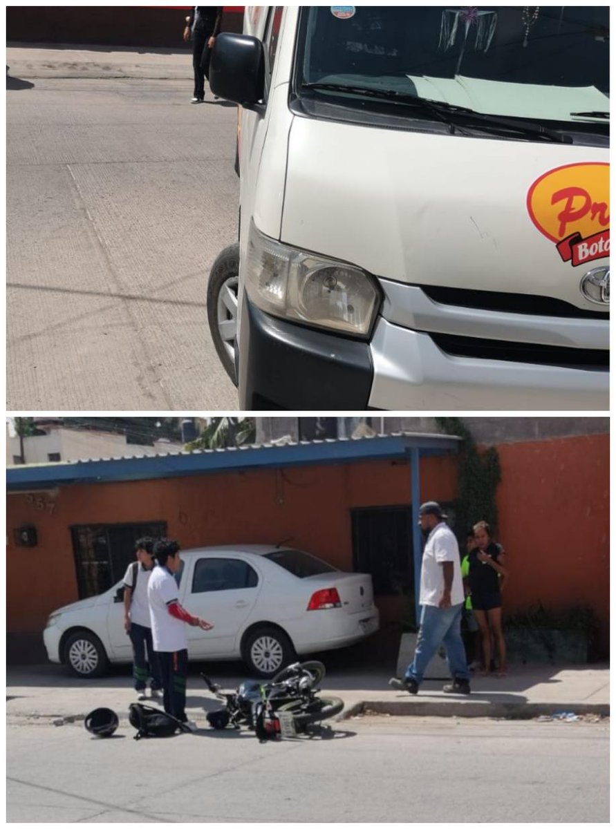 República de Perú en la Satélite dos personas atropellados en moto. Camioneta de reparto probable responsable.