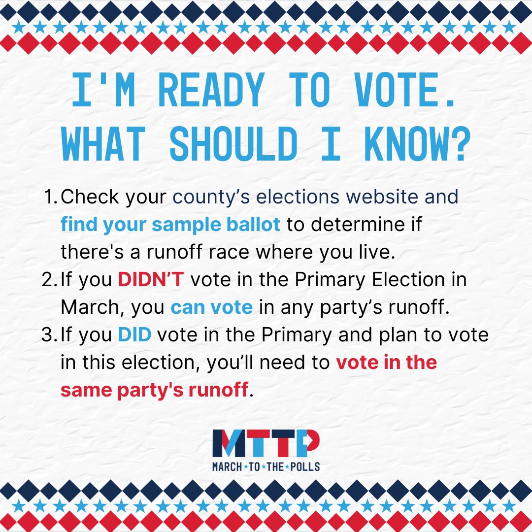Early voting has started in the primary runoff election! But what even is a runoff? Find out more here!