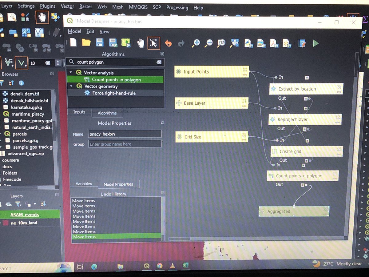 kboat_3's tweet photo. Day9: Workflow Automation using QGIS Model Designer
@Ujaval Gandhi I had difficulty in the extract by expression algorithm in the model builder in extracting for the highest value
#30DaysofQGIS #AdvancedQGIS #Geospatialanalysis #Spatialthoughts https://t.co/5S5W9GD7dj