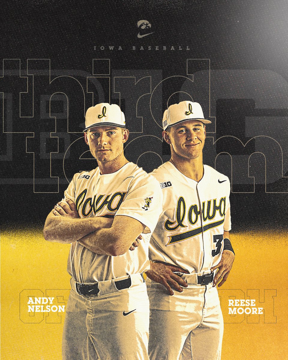 Iowa Baseball (@uibaseball) on Twitter photo ๐ง๐ต๐ถ๐ฟ๐ฑ ๐ง๐ฒ๐ฎ๐บ ๐๐น๐น-๐๐ถ๐ด ๐ง๐ฒ๐ป ๐
<a href="/Andyynelsonnn/">Andy Nelson</a> ๐ค <a href="/rmoore_03/">Reese Moore</a>
#Hawkeyes ๐ง๐ต๐ถ๐ฟ๐ฑ ๐ง๐ฒ๐ฎ๐บ ๐๐น๐น-๐๐ถ๐ด ๐ง๐ฒ๐ป ๐
<a href="/Andyynelsonnn/">Andy Nelson</a> ๐ค <a href="/rmoore_03/">Reese Moore</a>
#Hawkeyes