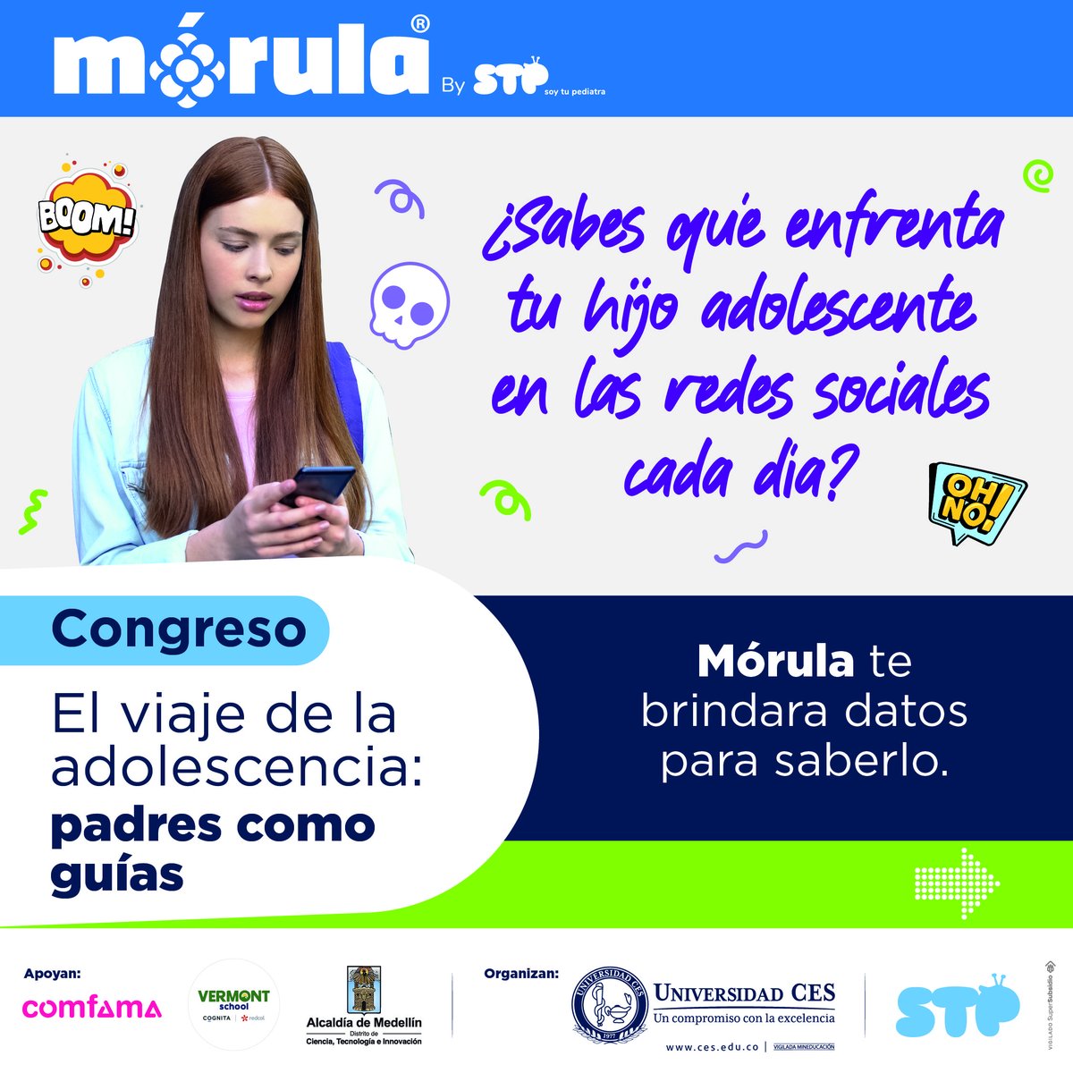UniversidadCES's tweet photo. ¡Estamos a tan solo días de Mórula!🧑‍🦱💙

El congreso dirigido a padres de familia, cuidadores y docentes para que adquieran herramientas de aprendizaje sobre crianza y educación durante la adolescencia.
 
Separa tu cupo ahora 👉: https://t.co/mCDNM7GsUO

#UniversidadCES #Mórula https://t.co/FjcdPrQ7WV