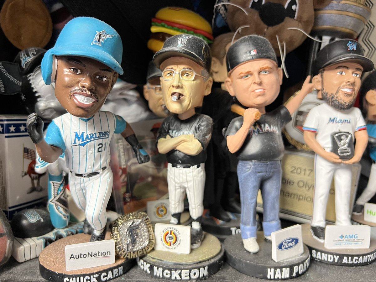 Domiegooch's tweet photo. @BallyMarlins I’ve been collecting these bad boys for years!  My Favorite is the Sandlot Ham Porter! https://t.co/TVSc1cea1y