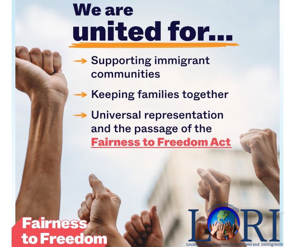 👉🏻 Our immigration system is unfair, w/ record-high detention numbers & a backlog of 4mil cases. It's time to invest in fairness, family unity & legal representation for all. JOIN US to call on Congress to pass the #FairnessToFreedom Act! secure.vera.org/a/fair2free 

#loricares