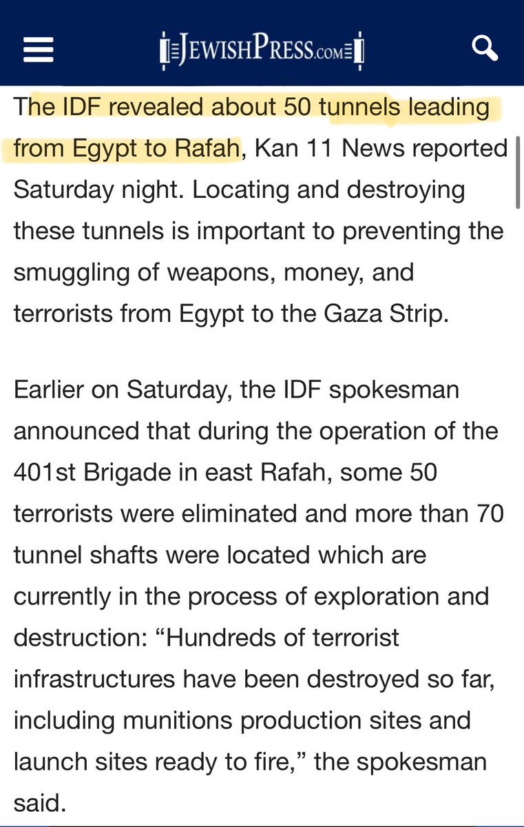 Egypt is an enemy. Today we learn that Egypt intentionally undermined the hostage release negotiations by presenting different agreements to the parties. Last week we learned that Egypt secretly kept 50 tunnels open for Hmas to smuggle to and from Gaza. Eyes on Egypt. 🚨🚨🚨