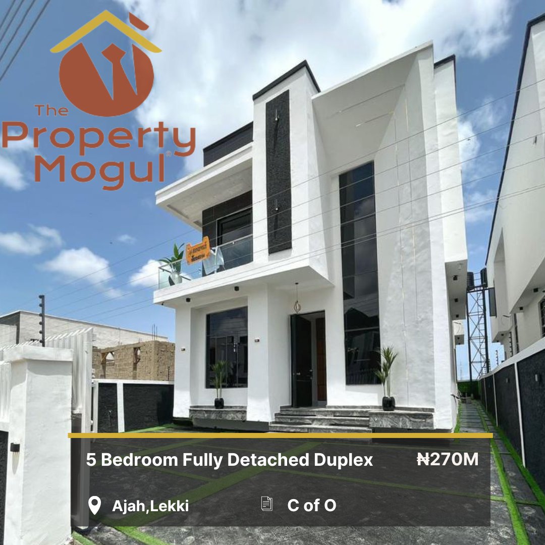 flopsb's tweet image. 5BEDII 270MILLION || AJAH 

5 bedroom Fully Detached Duplex

Price:270 million naira

Location: Ajah ,Lekki, Lagos, Nigeria

Title:Global c of o And Building Approval

Call/Whatsapp: 08111355363

#realestate #available #trending #ajah #lekki #banana #lagos #Nigeria