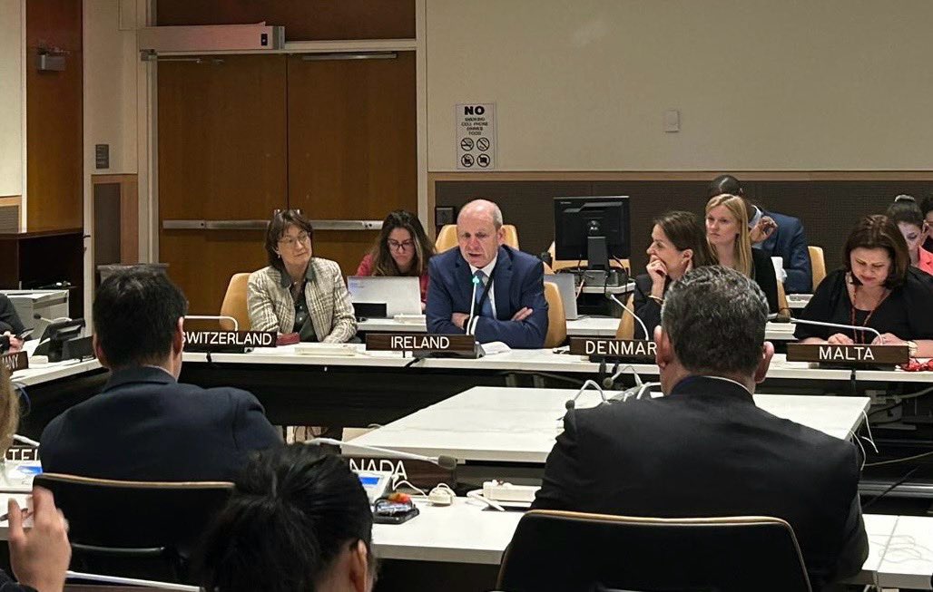 We thank @NauruMissionUN 🇳🇷 & @GermanyUN 🇩🇪 for convening today’s #GoF on Climate and Security. @IrelandAmbUN reiterated 🇮🇪’s support for advancing work on the climate security nexus, and announced an additional €670,000 grant for the 🇺🇳🌍 UN Climate Security Mechanism.