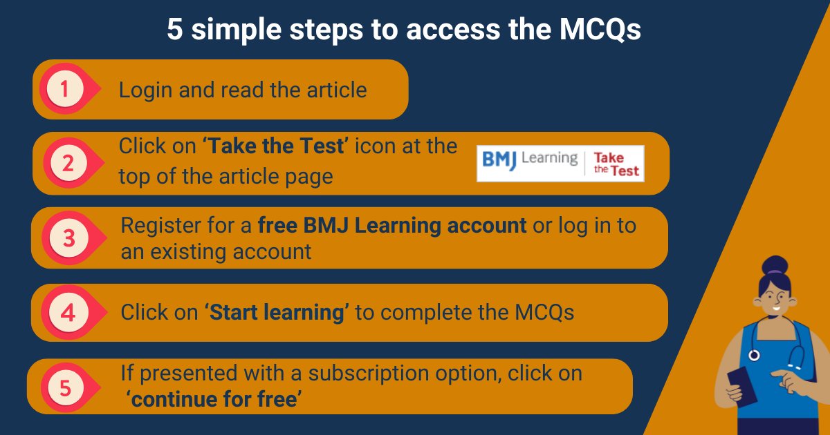 Test your knowledge in #Gastroenterology using the MCQs on the @BMJLearning website - access them here: bit.ly/3QTyBQE Instructions on how to access the #MCQs below ⬇️ ⬇️ #CME #CPD #TakeTheTest @FrontGastro_BMJ @BMJOpen_Gastro @eGastro_BMJ @BritSocGastro @BMJ_company