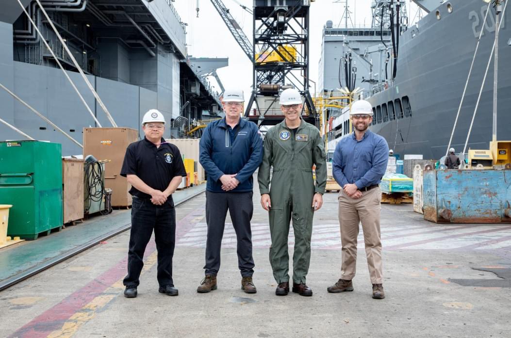 Vice Adm. John Gumbleton, commander, Task Force 80, visited USNS Earl Warren (T-AO 207) last week. The newest fleet replenishment oiler, USNS Earl Warren, was delivered May 7 to Military Sealift Command. The 746-foot Earl Warren is the third ship in the 20-ship John Lewis-class.