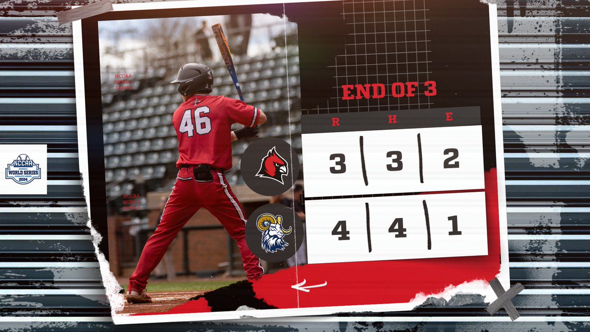 ⚾️END OF 3⚾️ @CUAABaseball has clawed their way back into the game with a 3-run top of the third! #GoCards