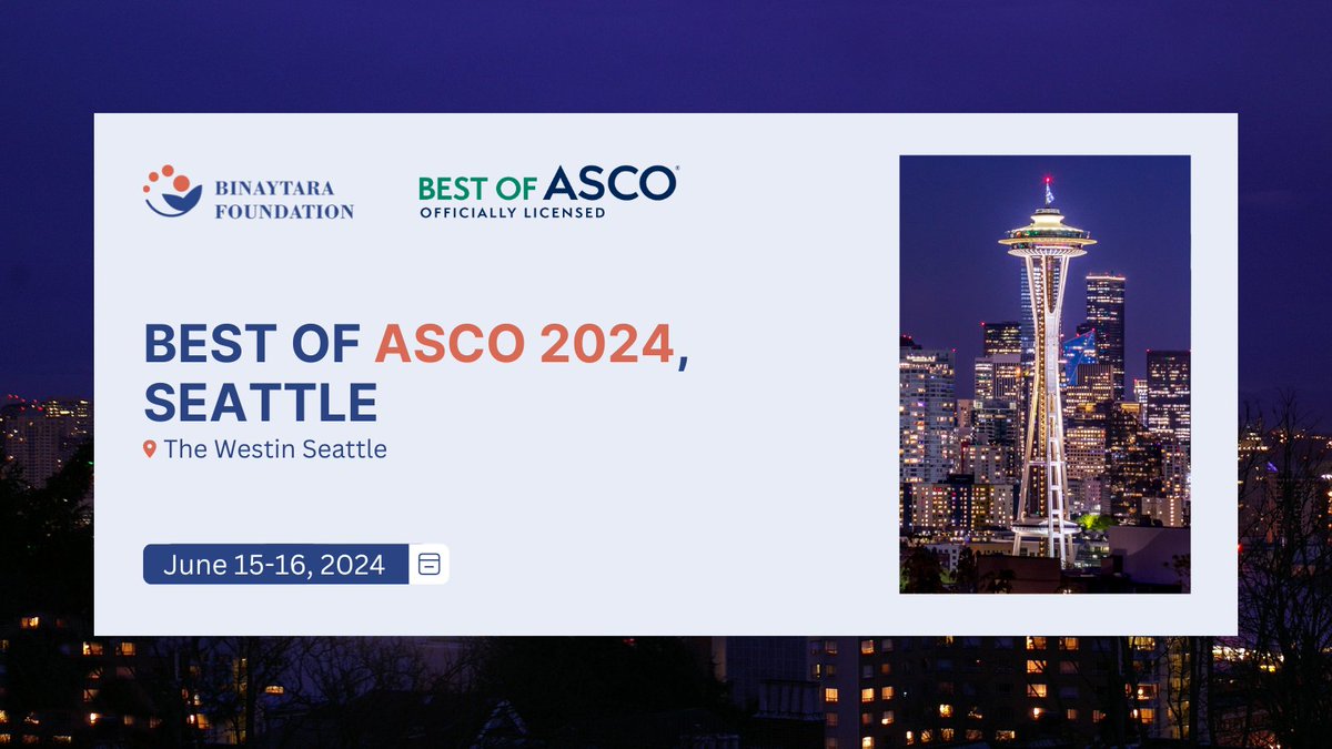 Interested in a comprehensive #ASCO24 review? Register today and join us in Seattle for our #BestofASCO24 series! 🗓️ June 15-16, 2024 📍 The Westin Seattle 🌐 education.binayfoundation.org/content/best-a… #CME #ASCO #oncology #Hematology #cancer #cancercare #register #healthcare