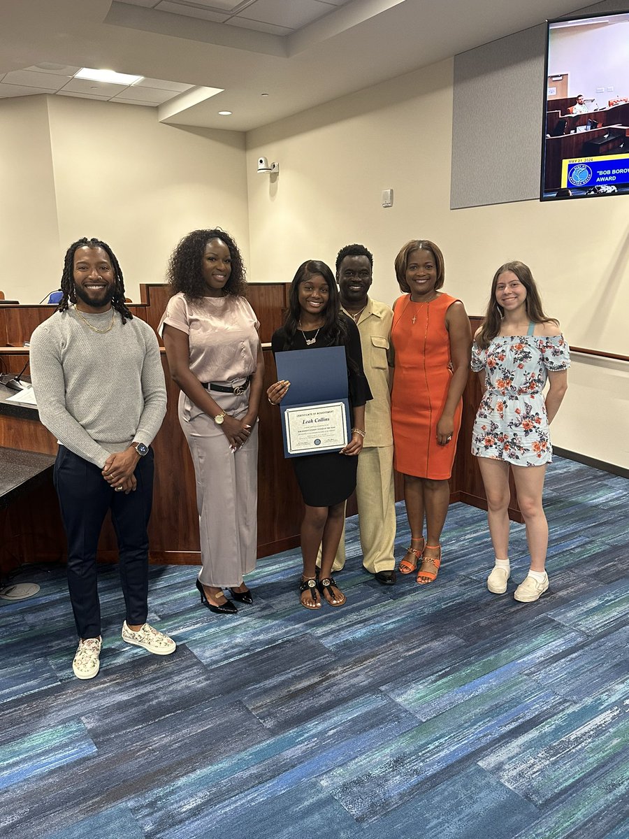 Honored to award the Bob Borovy Student Citizen of the Year award to Leah Collins. Leah is a recent graduate of Atlantic Community High School and will be attending Florida A&M University. Congratulations, Leah!
