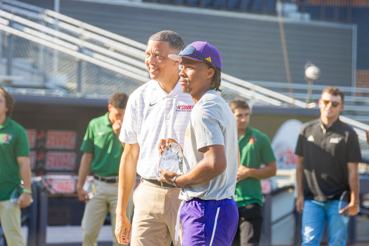 PVAMUBSB: Proud moment! 🏆 #18 Michael Burroughs named 2nd Team All-SWAC at the SWAC Ceremony! Hard work and dedication paying off! ⚾️🔥 #PrairieViewAM #PantherPride #SWAC #Baseball