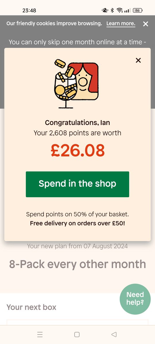 ScruffyJiver's tweet photo. @Beer52HQ This feels dishonest, given the points can only be used on half of each order, so are actually only worth half the quoted amount. https://t.co/qdLqwhgvXf