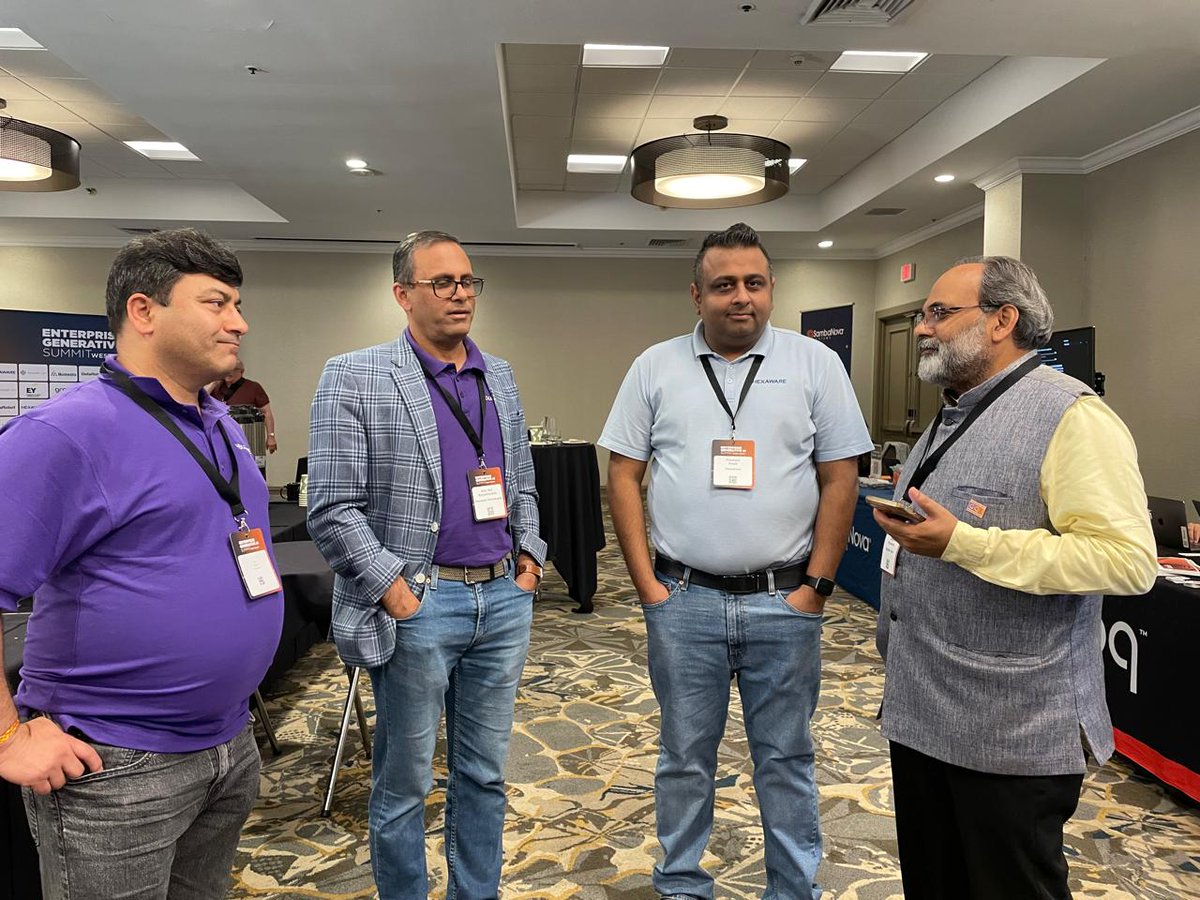 Day 1 of Enterprise Generative #AI Summit West Coast a smash hit! Insightful discussions, cutting-edge ideas, & amazing connections. Huge thanks to all who visited our booth! Stay tuned for Day 2 & don't miss Rak & Shivani's keynote on AI & #GenAI at Scale bit.ly/4dRbWhz