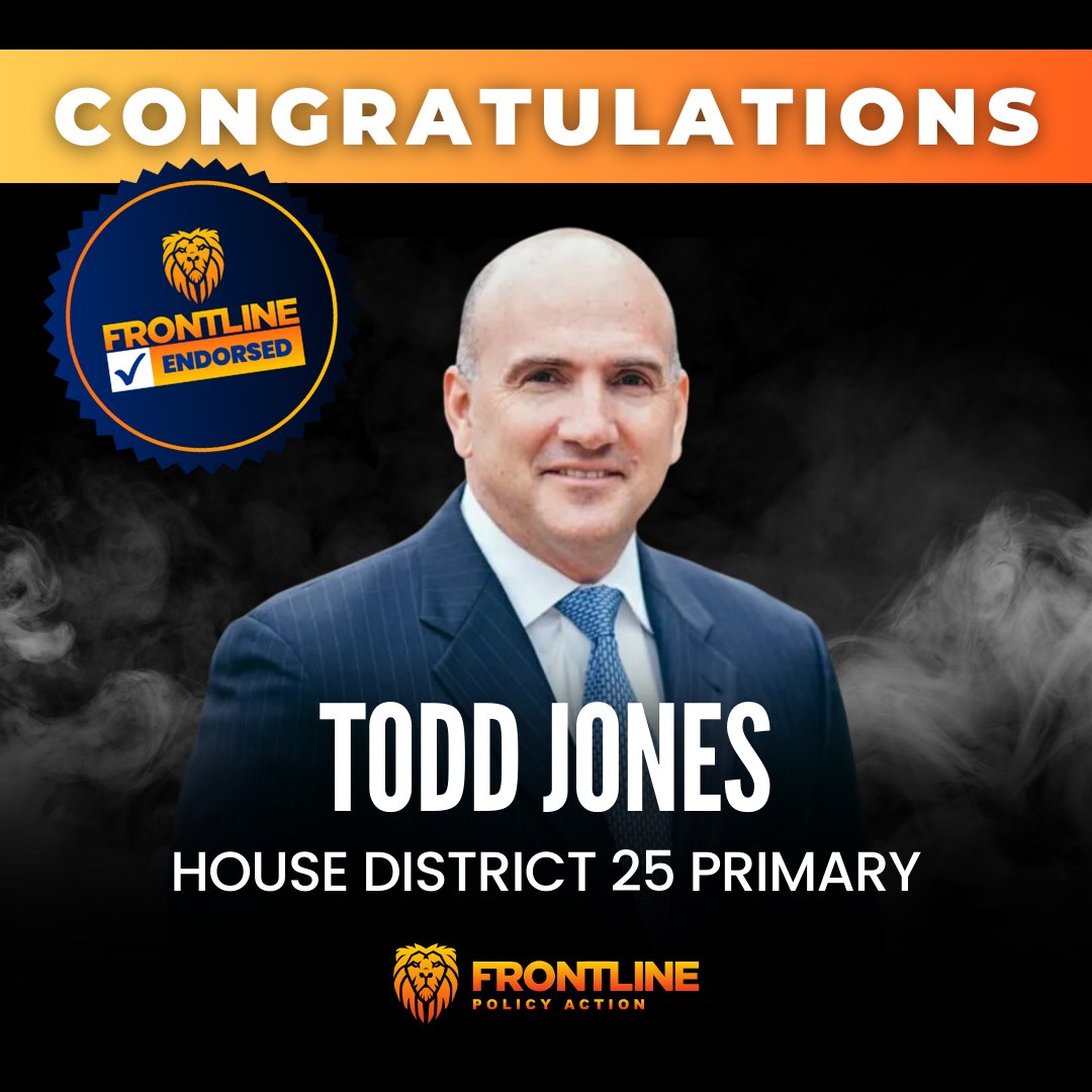 Congratulations to @turntotodd on a well-deserved victory in the House District 25 Primary! 🎉 Todd has been a relentless champion for educational opportunity and our conservative values at the Capitol. #gapol #FrontlineEndorsed