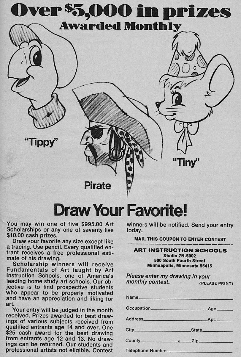 1978 Retro Ad: — Draw Tippy, Pirate or Tiny!