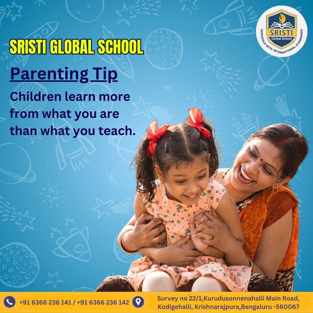 Set the best example for your little ones. They're watching, they're learning. 👀👩‍👧‍👦

#sristiglobalschool #parentinggoals #parentingtips #parenthood #raisingkids #kidseducation #parentinglife #earlychildhoodeducation #learningthroughplay #parentingwin #parentingadvice #momlife