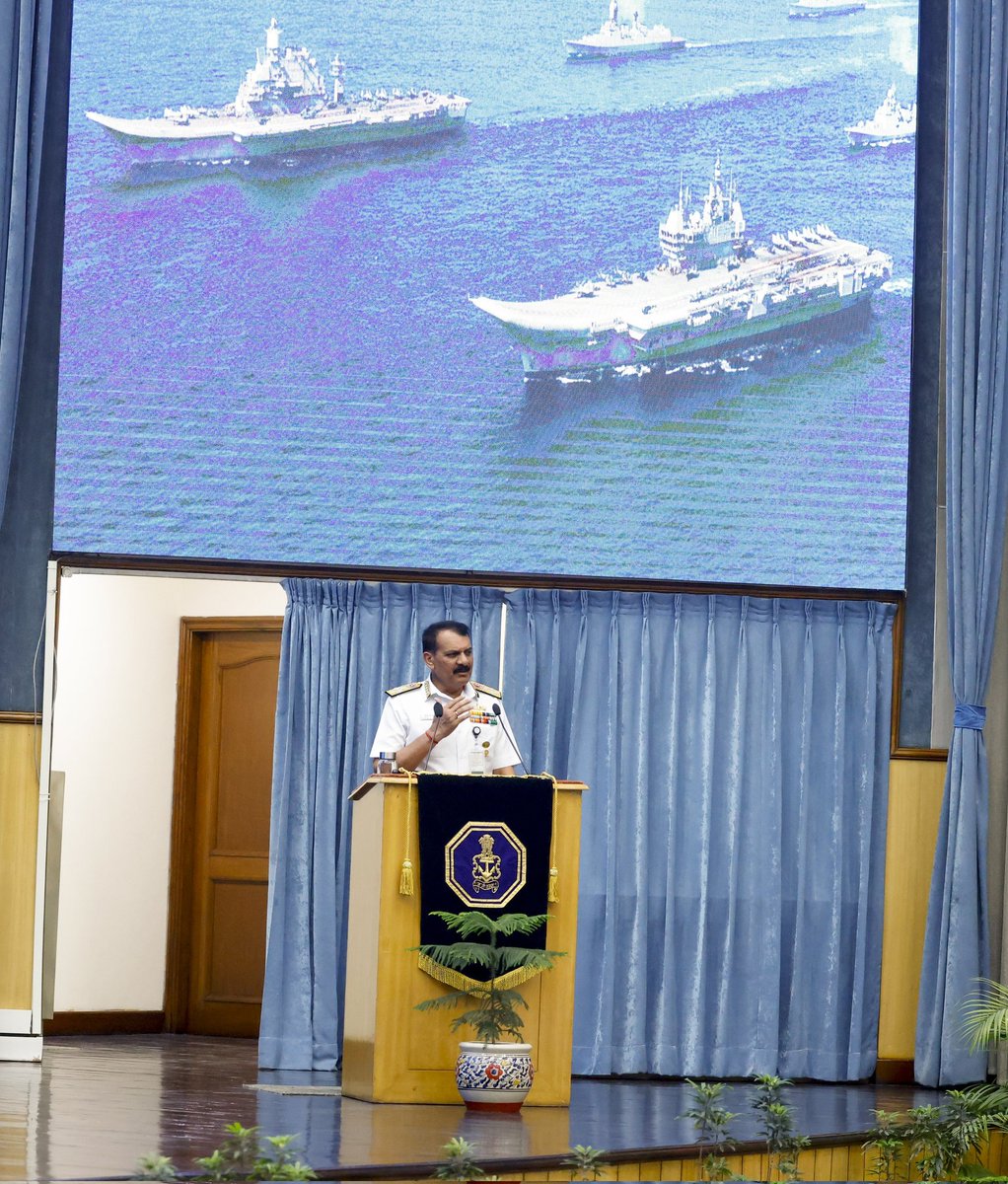 Adm Dinesh K Tripathi #CNS made his maiden address to officers posted in Naval Headquarters #NHQ, New Delhi on #21May 24. #CNS emphasised that as the primary manifestation of India’s maritime power, the raison d’etre of #IndianNavy is to remain #CombatReady at all times to