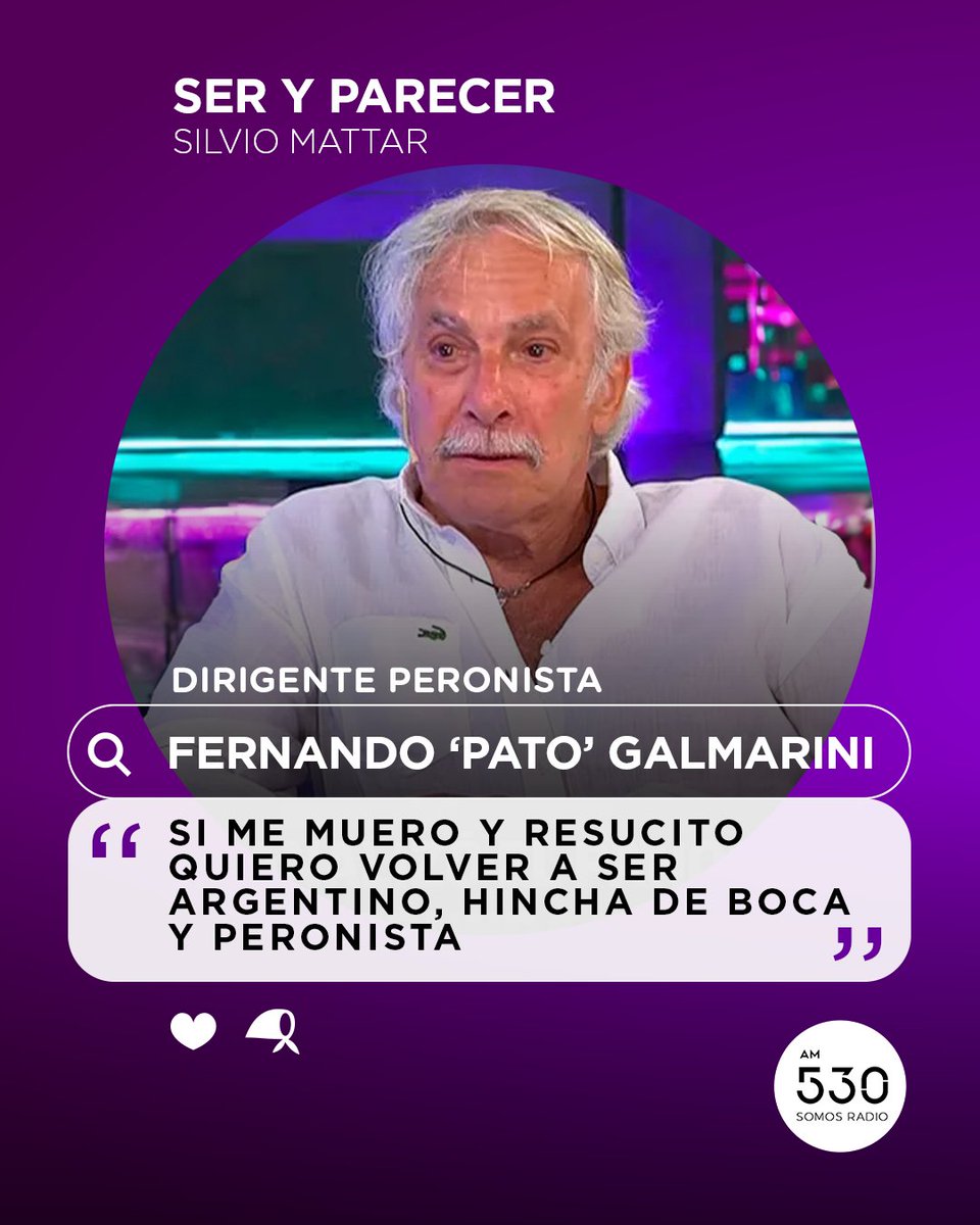 🗣️ Fernando 'Pato' Galmarini, dirigente peronista, en #SeryParecer, con Silvio Mattar <a href="/SilvioMattar/">Silvio Alberto Mattar</a>