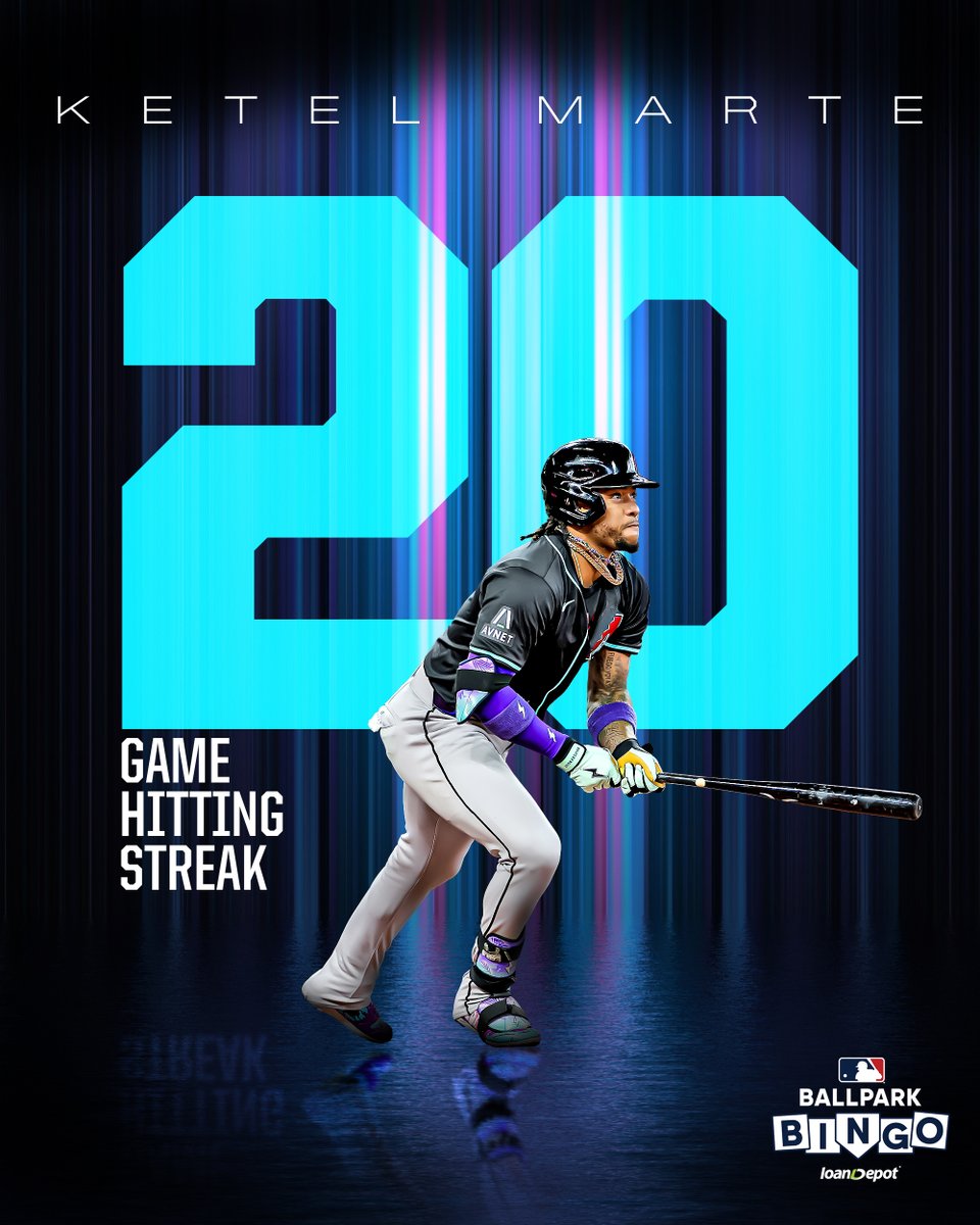 MLB's tweet image. A 20-game hitting streak for Ketel Marte!

(MLB x @loanDepot)