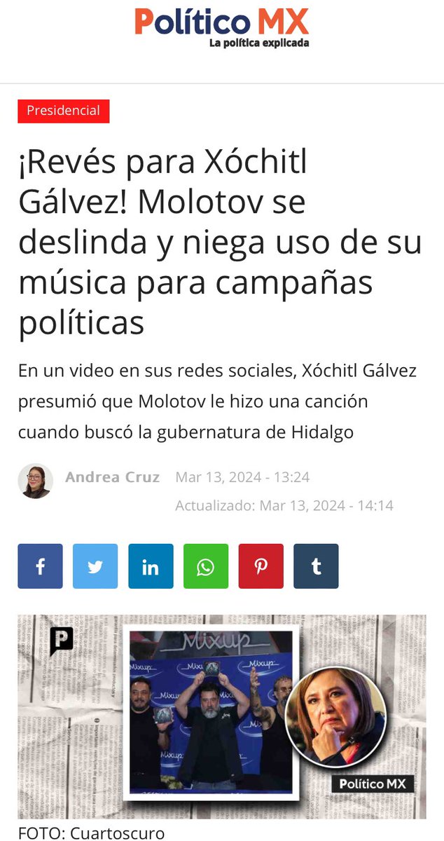 #XochitlYaPerdió 
Ahora deslindan:
👉Ofelia Medina
👉Lorena Maza
👉Citibanamex 

De Xóchitl Gálvez

Antes lo hicieron:
👉Mitofsky
👉Starbucks
👉Bachoco
👉El Cruz Azul
👉Molotov
👉El Tiktoker “El Patrón”
👉Forbes México
👉Santa Fe Klan
👉“El Ciudadano”
👉El INE 

¡P A T É T I C A!