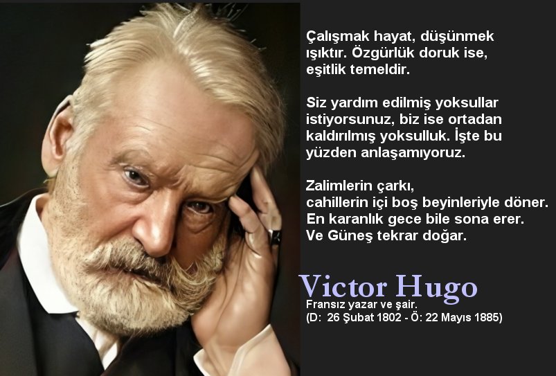 Düşünce zihnin, hayal hazzın ürünüdür. 
Düşüncenin yerine hayali koymak 
yemeğe zehir katmaya benzer. 

Düşünmek ruhun gerçek zaferidir...

#VictorHugo

#Günaydın