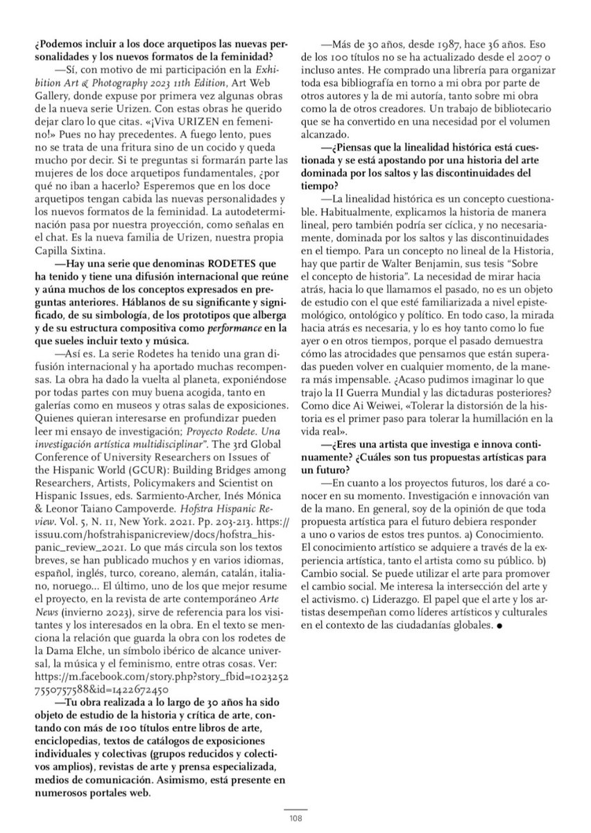 PilarViviente's tweet photo. Entrevista a Pilar Viviente por Pilar Catalán (Crisis #24, Dic. 2023, p.105-108)
https://t.co/CYcnzFiUhj 

#pilarViviente #entrevista #pilarCatalan #trayectoria #arte #cultura #sociedad #educación #revistaCrisis #pensamiento #críticacultural #Erialediciones https://t.co/NdbEzrmeL1