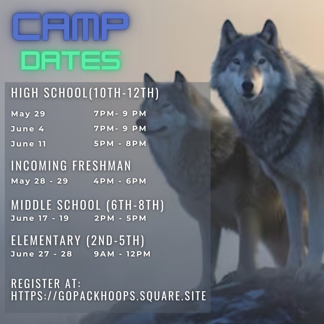 See you at Camp!! Register at gopackhoops.square.site
#mtscores