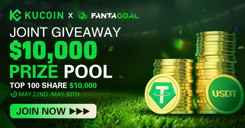 kucoincom's tweet photo. KuCoin X @Fanta_Goal Giveaway: Win $10,000! 🔥

Meet our friend, FantaGoal! ⚽️ Combining Euro Cup, Copa America, Fantasy, and AI for the ultimate football experience!

⏰ May 22-30, 2024

🎁 $10,000 prize pool shared by the top 100 participants!

Complete tasks to win! ✅