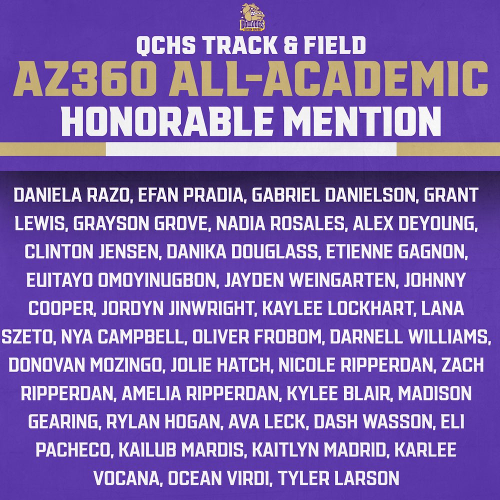 Congrats to all of our @qchs_xc_track athletes who made the all-academic teams!! Good job Bulldogs! #qcusd #QCleads @QCUSD_Athletics