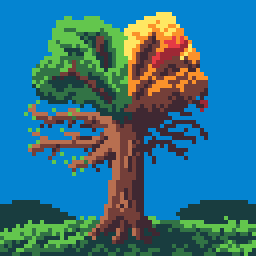 MotchDev's tweet photo. Transformation of a tree for #transformation @Pixel_Dailies https://t.co/QpL8fE48yt