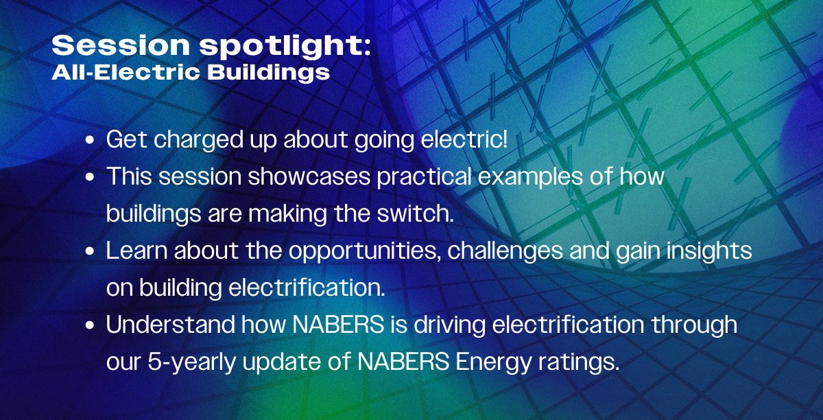 The ‘All-electric buildings’ session at the #NABERSCBDConference will explore buildings that have made the switch and how NABERS is driving electrification through its 5-yearly update of Energy ratings. Don’t miss this free event. Register now: bit.ly/3TLVy8O