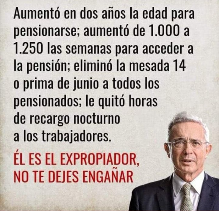 XPost1A's tweet photo. Álvaro Uribe Vélez ha sido la peor desgracia que le ha podido pasar a Colombia. https://t.co/HcQ26gwX6d