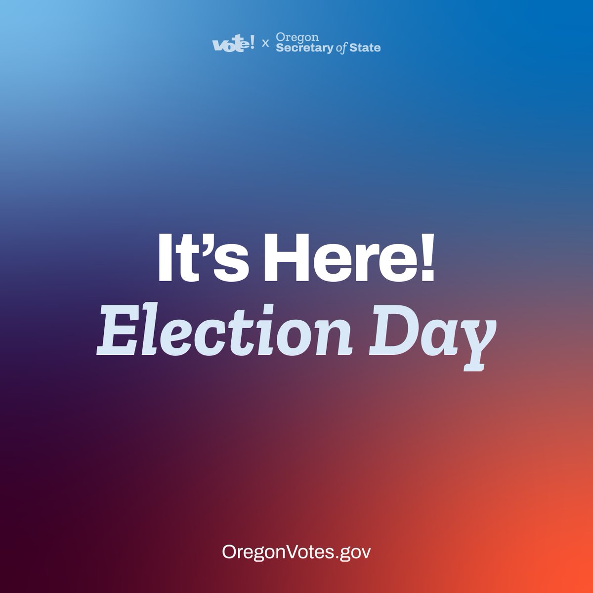 ULPDX's tweet photo. Election day is TODAY, democracy only works when we vote, and Oregonians are voters! Visit https://t.co/BPLhxgetCw if you need assistance. #ReclaimYourVote #ORElections https://t.co/yb9MPtMaHI