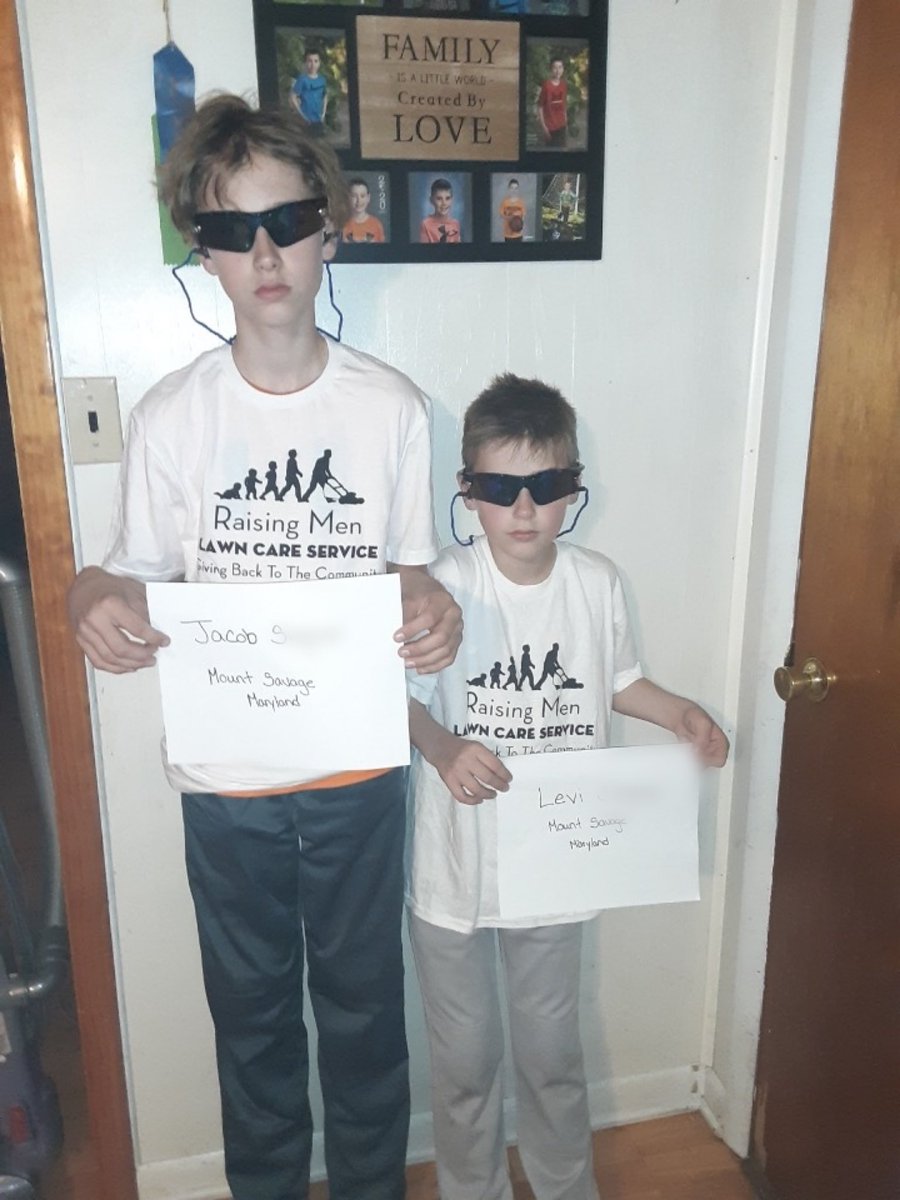 Mount savage, MD very own Jacob & Levi who recently signed up for our 50-yard challenge received their starter pack in the mail which included their Raising Men shirts, safety glasses, and ear protection. They are now fully equipped and ready to take on the challenge ! Do you